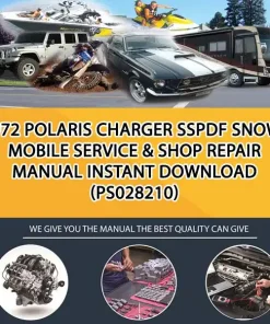 1972 Polaris Charger Sspdf Snowmobile Service & Shop Repair Manual Instant Download (PS028210)