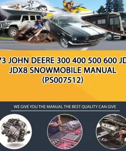 1973 John Deere 300 400 500 600 Jdx4 Jdx8 Snowmobile Manual (PS007512)