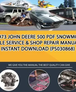 1973 John Deere 500 Pdf Snowmobile Service & Shop Repair Manual Instant Download (PS030868)