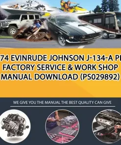1974 Evinrude Johnson J-134-A Pdf Factory Service & Work Shop Manual Download (PS029892)