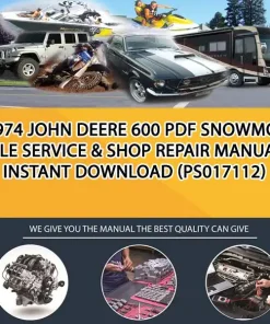 1974 John Deere 600 Pdf Snowmobile Service & Shop Repair Manual Instant Download (PS017112)