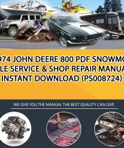 1974 John Deere 800 Pdf Snowmobile Service & Shop Repair Manual Instant Download (PS008724)