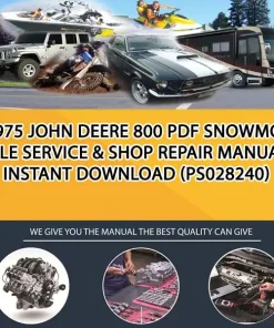 1975 John Deere 800 Pdf Snowmobile Service & Shop Repair Manual Instant Download (PS028240)