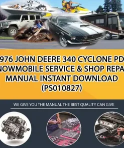 1976 John Deere 340 Cyclone Pdf Snowmobile Service & Shop Repair Manual Instant Download (PS010827)