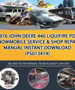 1976 John Deere 440 Liquifire Pdf Snowmobile Service & Shop Repair Manual Instant Download (PS013414)