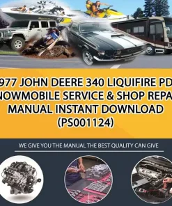 1977 John Deere 340 Liquifire Pdf Snowmobile Service & Shop Repair Manual Instant Download (PS001124)