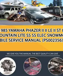 1985 Yamaha Phazer Ii Ii Le Ii St Ii Mountain Lite Ss Ss Elec Snowmobile Service Manual (PS002356)