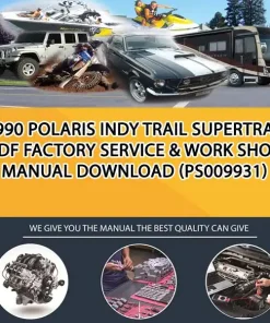 1990 Polaris Indy Trail Supertrak Pdf Factory Service & Work Shop Manual Download (PS009931)