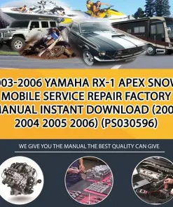 2003-2006 Yamaha Rx-1 Apex Snowmobile Service Repair Factory Manual Instant Download (2003 2004 2005 2006) (PS030596)
