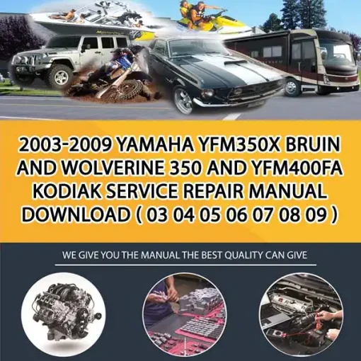2003-2009 Yamaha Yfm350X Bruin And Wolverine 350 And Yfm400Fa Kodiak Service Repair Manual Download ( 03 04 05 06 07 08 09 ) (PS028808)
