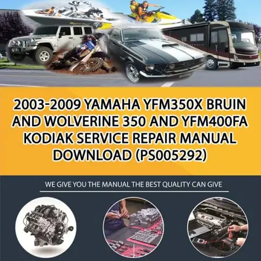 2003-2009 Yamaha Yfm350X Bruin And Wolverine 350 And Yfm400Fa Kodiak Service Repair Manual Download (PS005292)