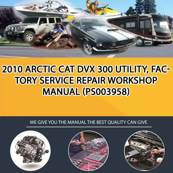 2010 Arctic Cat Dvx 300 Utility, Factory Service Repair Workshop Manual (PS003958)