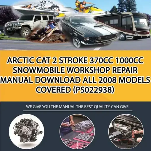 Arctic Cat 2 Stroke 370Cc 1000Cc Snowmobile Workshop Repair Manual Download All 2008 Models Covered (PS022938)