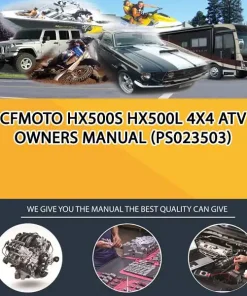 Cfmoto Hx500S Hx500L 4X4 Atv Owners Manual (PS023503)