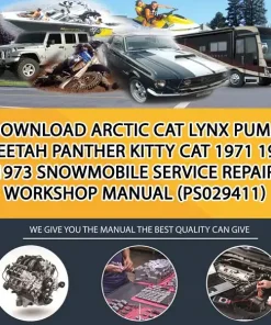 Download Arctic Cat Lynx Puma Cheetah Panther Kitty Cat 1971 1972 1973 Snowmobile Service Repair Workshop Manual (PS029411)