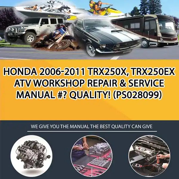 Honda 2006-2011 Trx250X, Trx250Ex Atv Workshop Repair & Service Manual #- Quality! (PS028099)