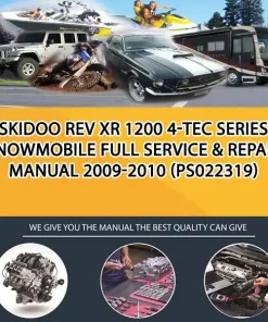 Skidoo Rev Xr 1200 4-Tec Series Snowmobile Full Service & Repair Manual 2009-2010 (PS022319)