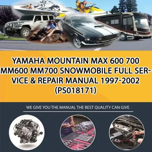 Yamaha Mountain Max 600 700 Mm600 Mm700 Snowmobile Full Service & Repair Manual 1997-2002 (PS018171)