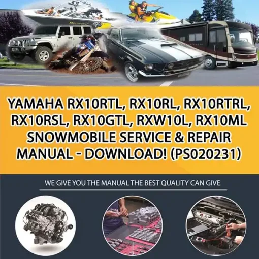 Yamaha Rx10Rtl, Rx10Rl, Rx10Rtrl, Rx10Rsl, Rx10Gtl, Rxw10L, Rx10Ml Snowmobile Service & Repair Manual - Download! (PS020231)