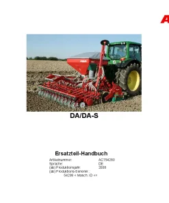 Accord -Kverneland Group DA DA-S Seed Drills 2008 mach ID 54299 Parts Manual Catalog Pdf Download