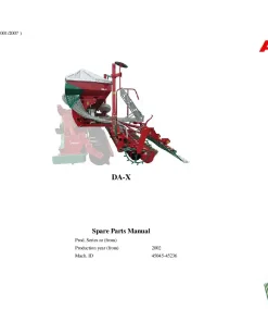Accord -Kverneland Group DA-X Cultivator mounted Seed Drills 2002 mach ID 45045-45236 Parts Manual Catalog Pdf Download