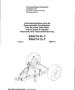 Accord -Kverneland Group Exaxta EL-Trailer Small Parts Manual Catalog Pdf Download