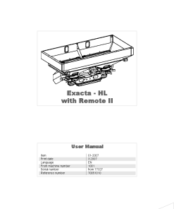 Accord -Kverneland Group Exaxta HL with Remote II Spreaders Rear mounted 2007 Sn 1001 Operation Maintenance Manual PDF download