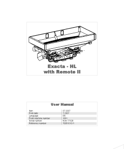 Accord -Kverneland Group Exaxta HL with Remote II Spreaders Rear mounted 2007 Sn 77328 Operation Maintenance Manual PDF download