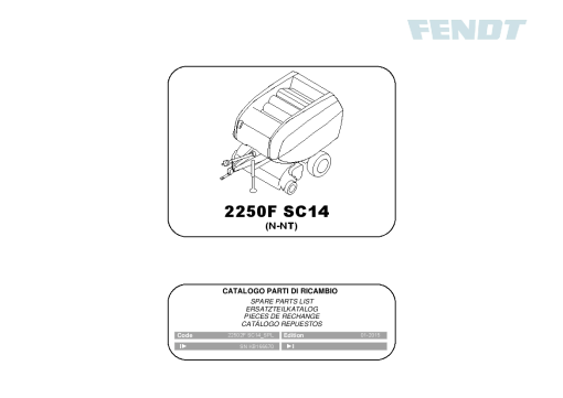 Fendt 2250F SC14 Balers Round 2015 Parts Manual Catalog Pdf Download