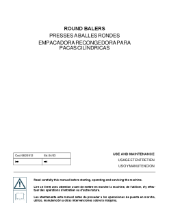 Fendt 2600 Round Balers Operation Maintenance Manual PDF download