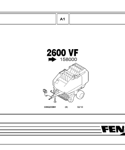 Fendt 2600V Farmer From 158000 (3906295m1) 2nd version Round Balers Parts Manual Catalog Pdf Download
