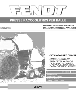 Fendt 2600VF Round balers 3945466 year 2009 Parts Manual Catalog Pdf Download