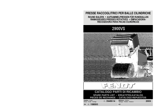Fendt 2900VS 3945514 Round Balers 2009 Parts Manual Catalog Pdf Download