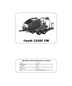 Fendt 3250F FW Baler-wrapper 2013 Operation Maintenance Manual PDF download