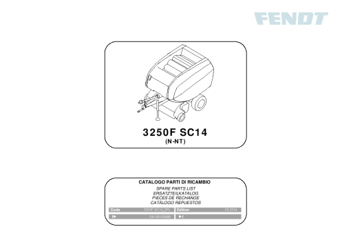 Fendt 3250F SC14 Round baler 2014 Parts Manual Catalog Pdf Download