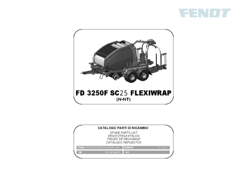 Fendt 3250F SC25 FW Baler-wrapper 2015 Parts Manual Catalog Pdf Download