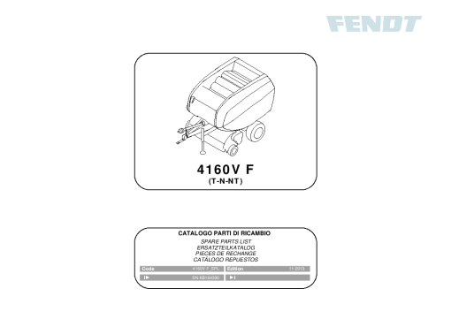 Fendt 4160V F Round Balers 2013 Parts Manual Catalog Pdf Download