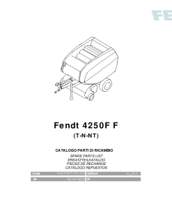 Fendt 4250F F Round Baler 2016 Parts Manual Catalog Pdf Download