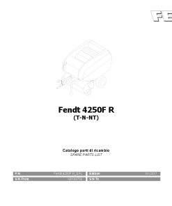 Fendt 4250F R Round Baler 2017 Parts Manual Catalog Pdf Download