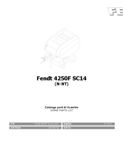 Fendt 4250F SC14 Round Baler 2017 Parts Manual Catalog Pdf Download