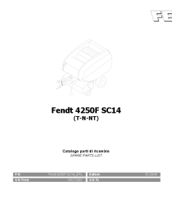 Fendt 4250F SC14 Round Baler 2018 Parts Manual Catalog Pdf Download