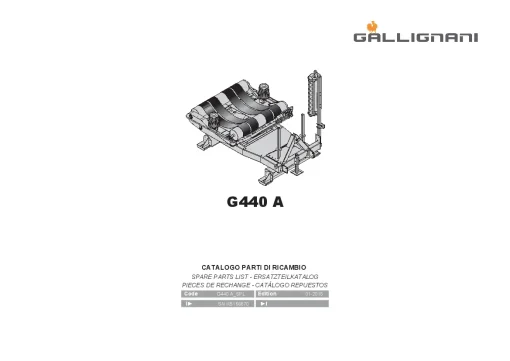 Gallignani G440 A Bale wrapper 2015 Parts Manual Catalog PDF Download