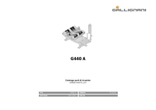 Gallignani G440 A Bale wrapper 2018 Parts Manual Catalog PDF Download