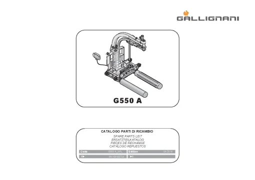 Gallignani G550 A Bale wrapper 2014 Parts Manual Catalog PDF Download