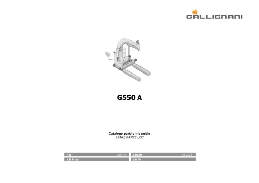 Gallignani G550 A Bale wrapper 2021 Parts Manual Catalog PDF Download