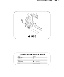 Gallignani G550 Bale wrapper 2014 Operation Maintenance Manual PDF download