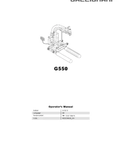Gallignani G550 Bale wrapper 2015 Operation Maintenance Manual PDF download