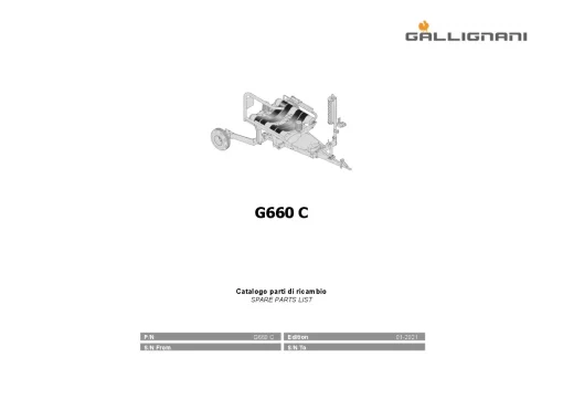 Gallignani G660 C Bale wrapper 2021 Parts Manual Catalog PDF Download
