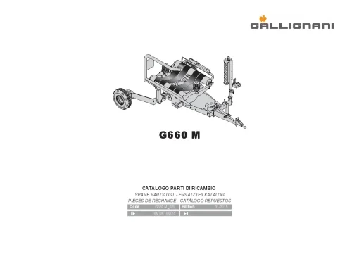 Gallignani G660 M Bale wrapper 2015 Parts Manual Catalog PDF Download