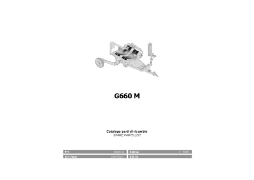 Gallignani G660 M Bale wrapper 2019 Parts Manual Catalog PDF Download